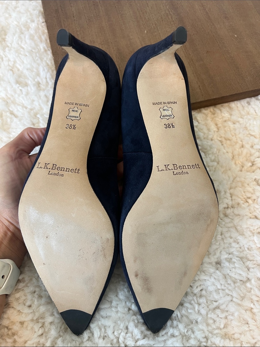 Lk Bennett Audrey Pointed-Toe Suede Heeled 7.5/38.5 NEW - Picture 5 of 5